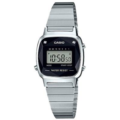 Đồng Hồ Nữ Casio LA670WAD-1DF Điện Tử - Dây Đeo Kim Loại - Mặt Vuông Đính Đá Kim Cương