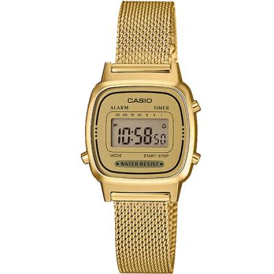 Đồng Hồ Nữ Casio LA670WEMY-9 Điện Tử - Dây Dạng Lưới Mạ Vàng