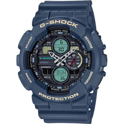 Đồng Hồ Nam Casio G Shock GA-140-2A Dây Nhựa Màu Xanh - Chống Nước - Chống Từ